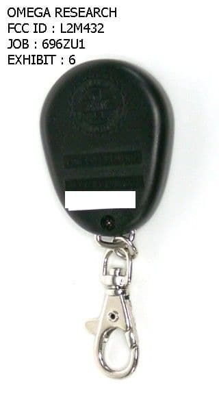 Security Device Transmitter - FCC ID L2M432 - Omega Research and Development Inc