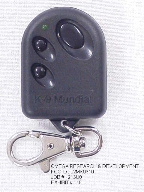 Security Device Transmitter - FCC ID L2MK9310 - Omega Research and Development Inc