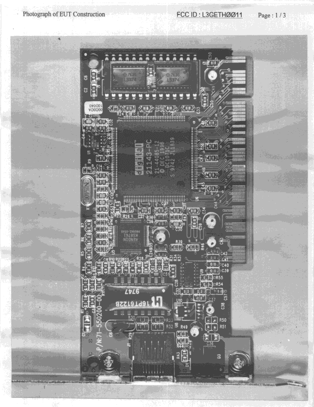 JBP - Part 15 Class B Computing Device Peripheral - FCC ID L3GETH0011 - Alfa Inc