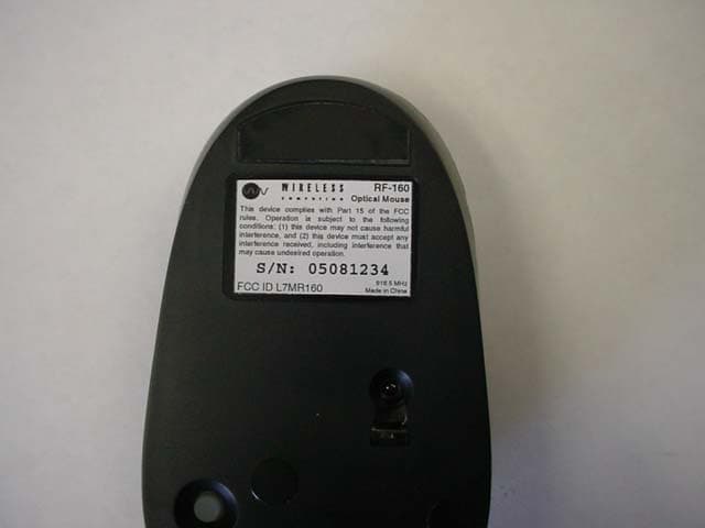 Optical Mouse - FCC ID L7MR160 - Wireless Computing Inc