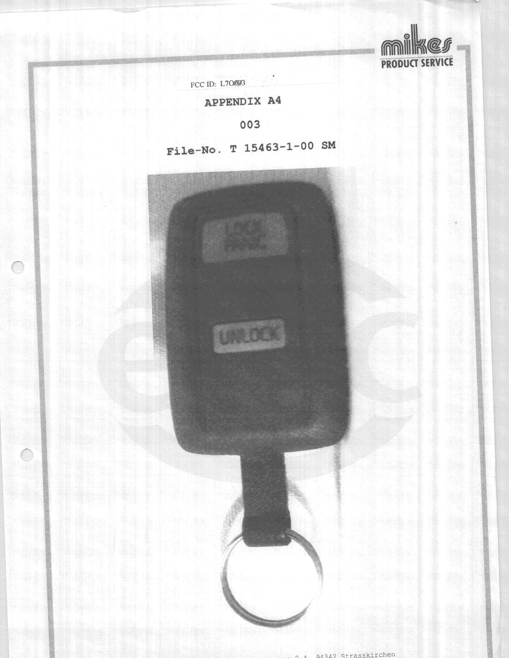DSC - Part 15 Security/Remote Control Transmitter - FCC ID L7O003 - Stribel GmbH (2)