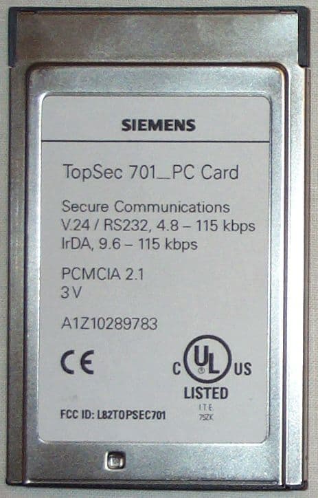 PCMCIA board - FCC ID L82TOPSEC701 - Siemens Information and Communication Mobile LLC