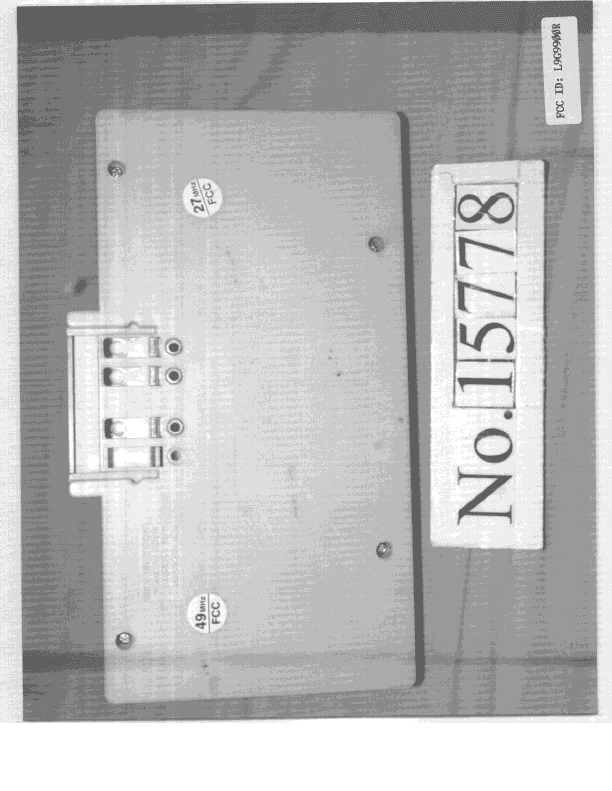 Remote control Toy - FCC ID L9G9900R - Artin Industrial Co Ltd