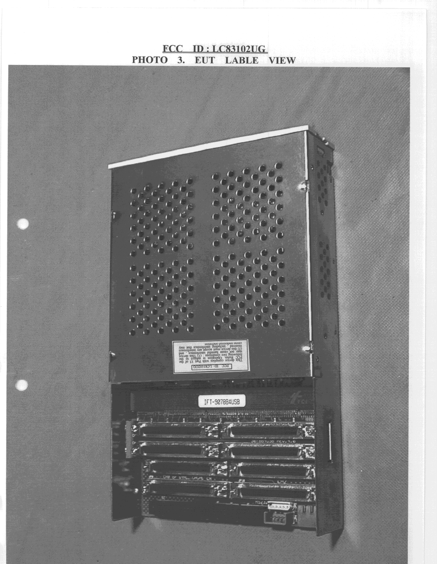 JBP - Part 15 Class B Computing Device Peripheral - FCC ID LC83102UG - Infortrend Technology Inc