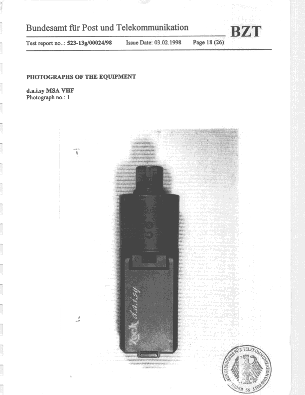 TNB - Licensed Non-Broadcast Station Transmitter - FCC ID LDEMSA200 - MTC maintronic