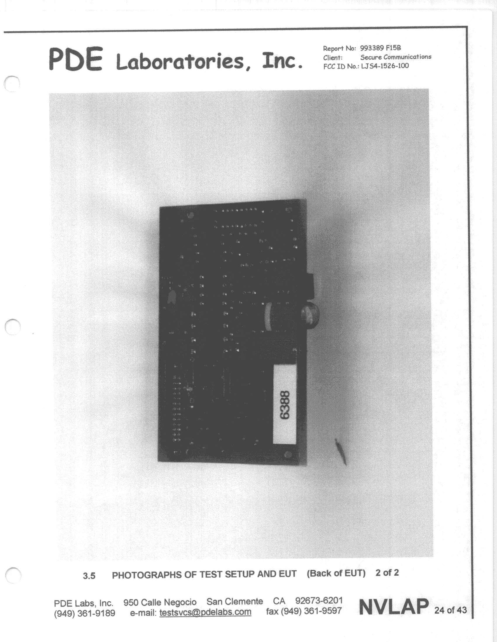 Inkjet Printer - FCC ID LJS41526-100 - Secure Communication Systems Inc