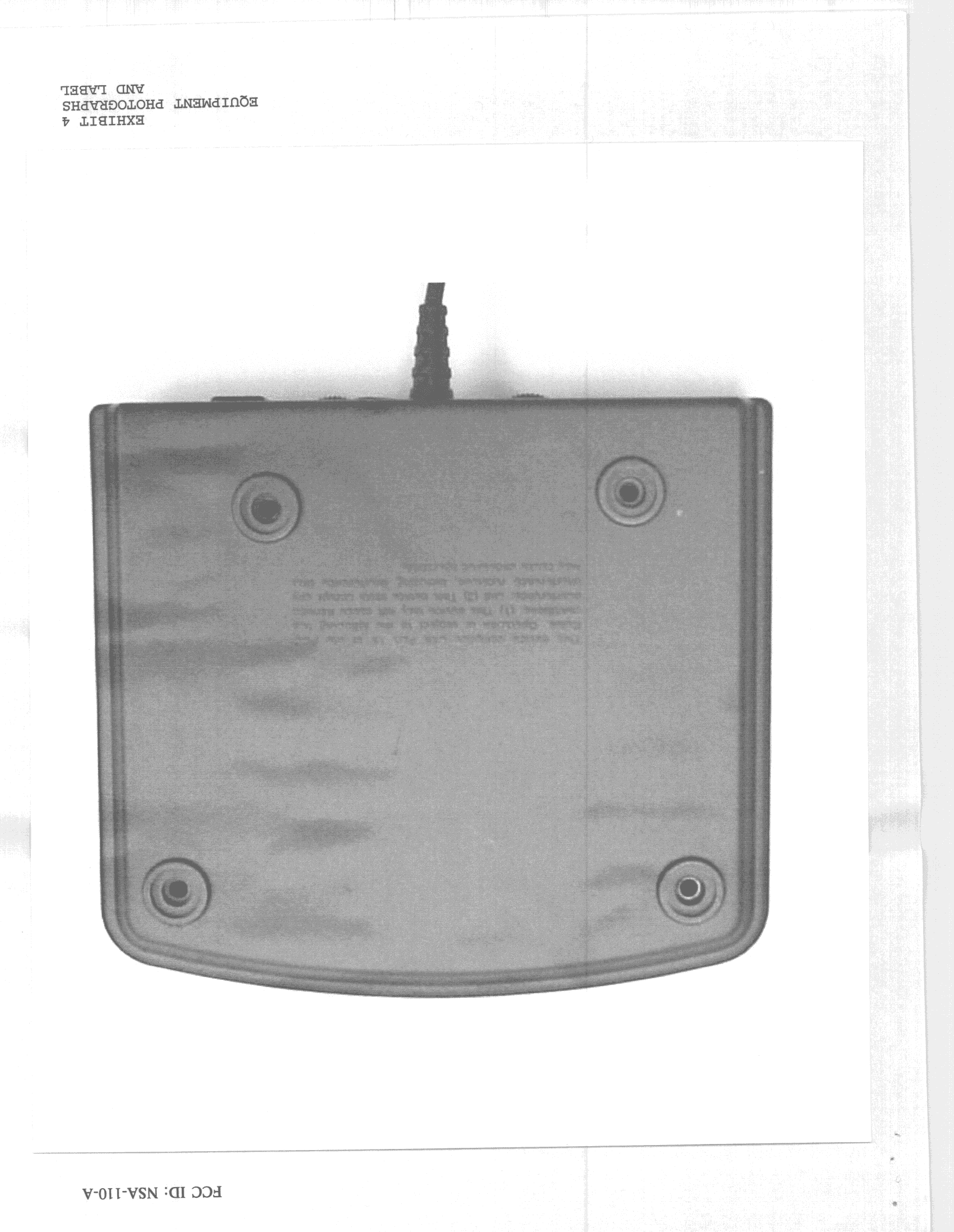 DXX - Part 15 Low Power Communication Device Transmitter - FCC ID LLP-110-A - NASACO Electronics