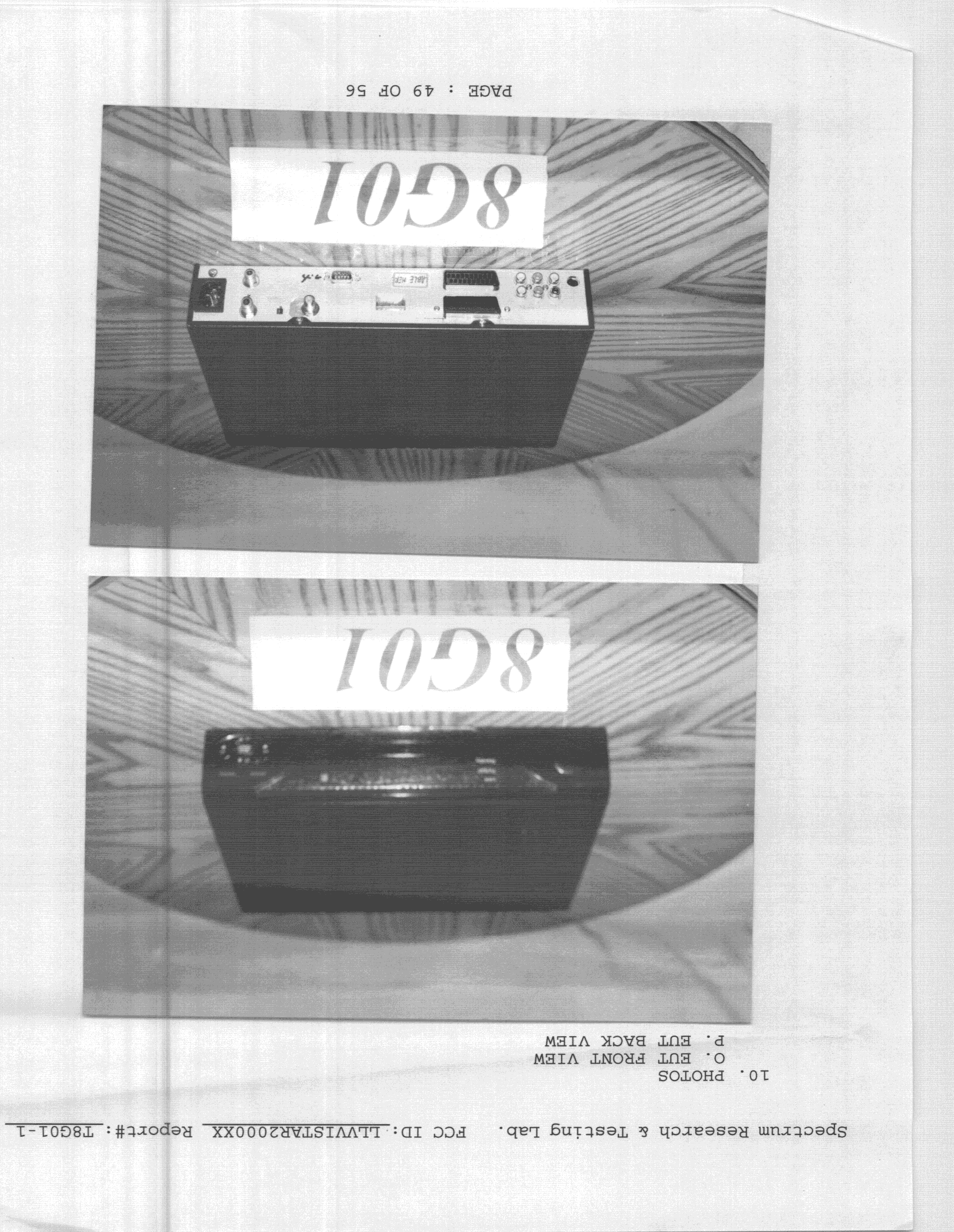 HID - Part 15 TV Interface Device - FCC ID LLVVISTAR2000XX - Visionetics International