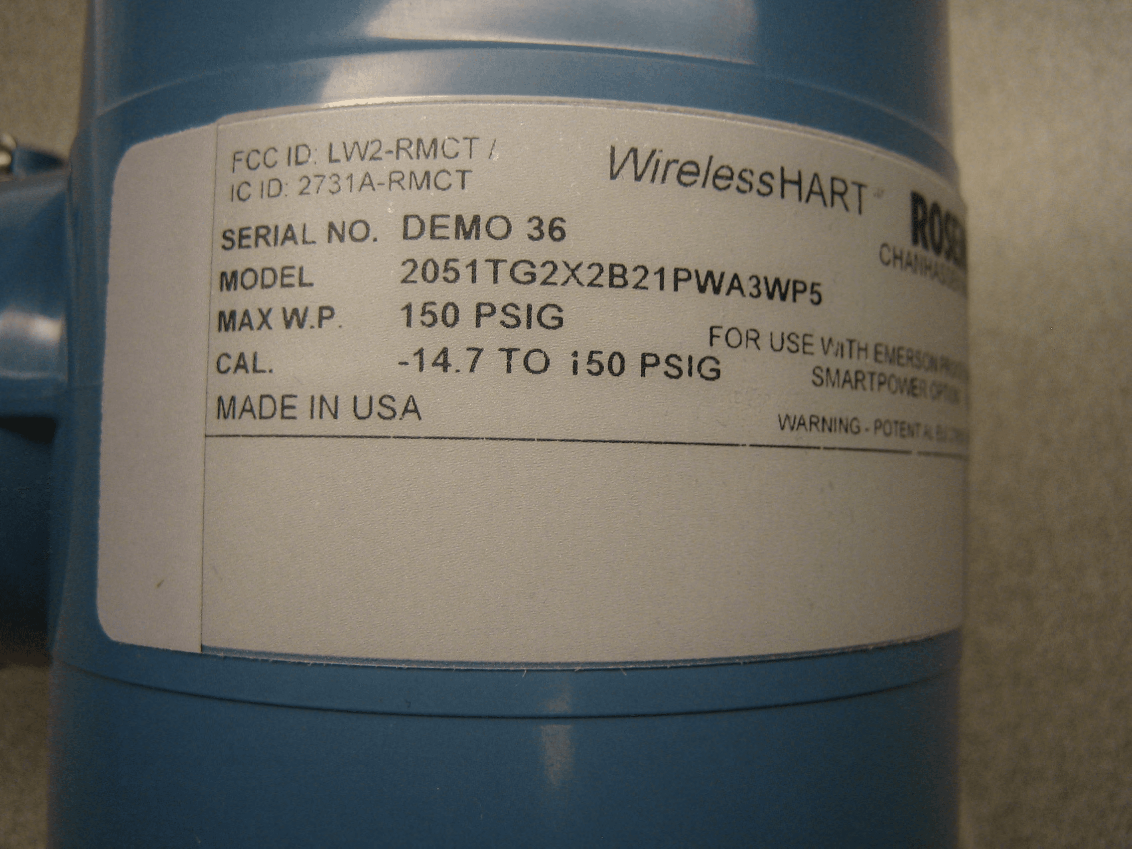 Wireless Pressure Transmitter - FCC ID LW2-RMCT - Rosemount Inc (4)