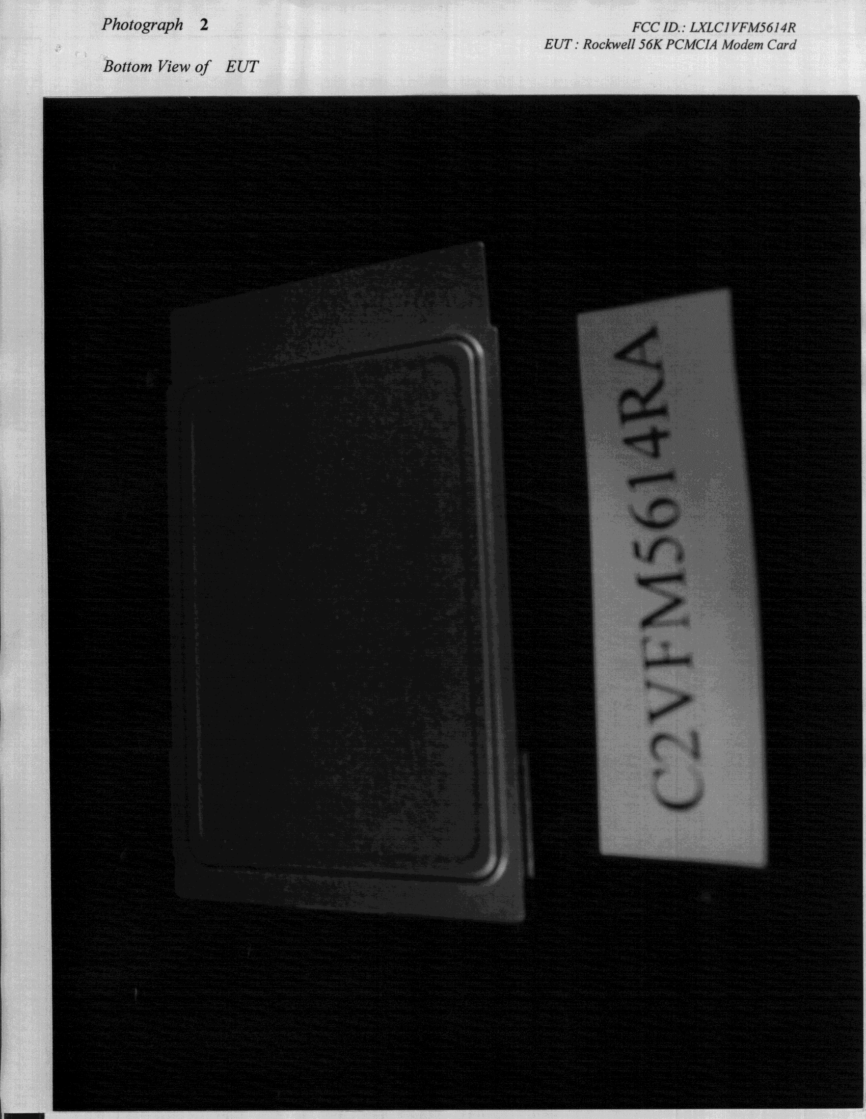 V.90 PCMCIA Faxmodem Card - FCC ID LXLC1VFM5614R - C-One Technology Corp