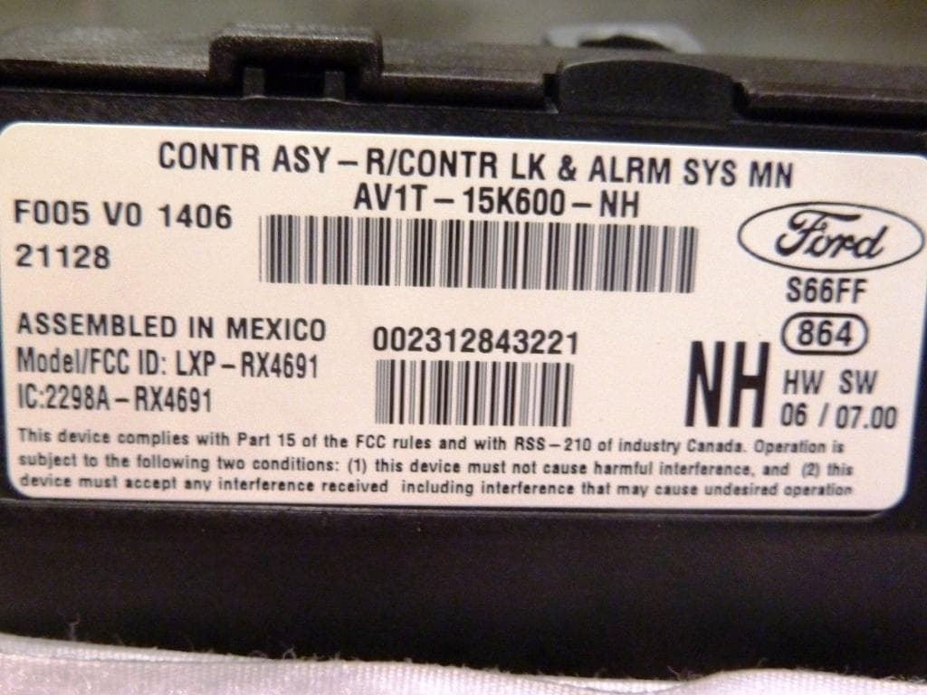 Keyless Entry System - FCC ID LXP-RX4691 - Robert Bosch (Australia) Pty Ltd