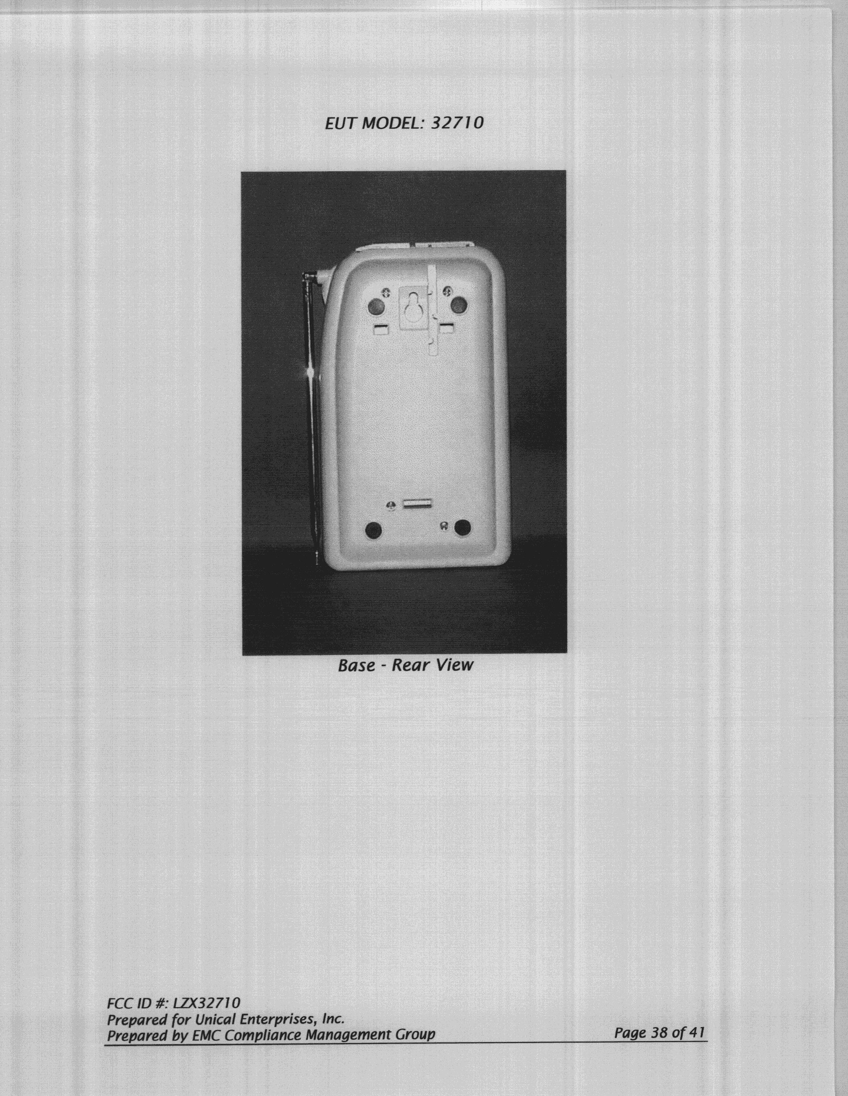 ETS - Part 15 Cordless Telephone System - FCC ID LZX32710 - Unical Enterprises Inc (2)
