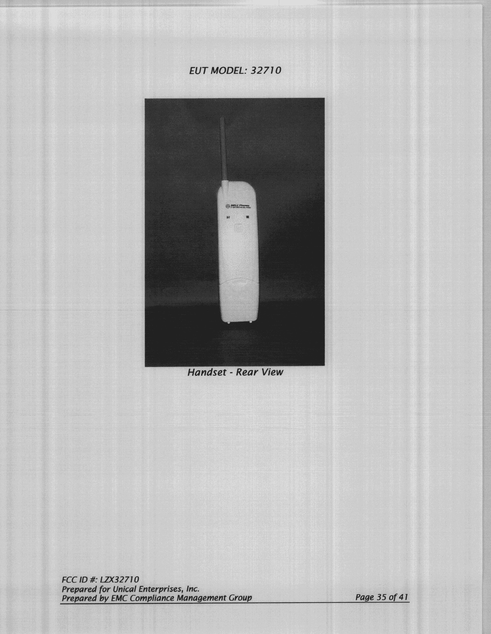 ETS - Part 15 Cordless Telephone System - FCC ID LZX32710 - Unical Enterprises Inc (5)