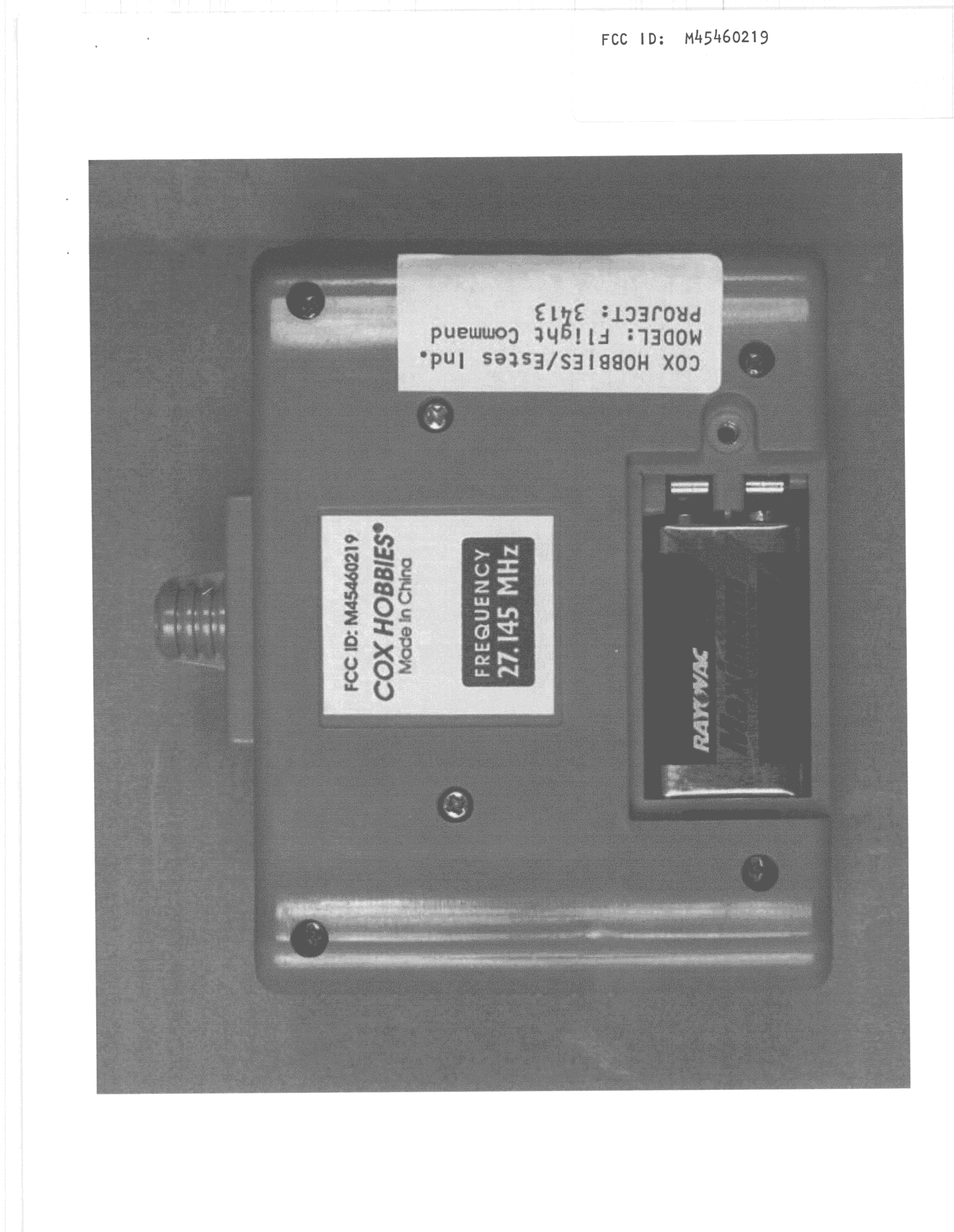 TNB - Licensed Non-Broadcast Station Transmitter - FCC ID M45460219 - Estes-Cox Corp. d/b/a Estes Industries (2)