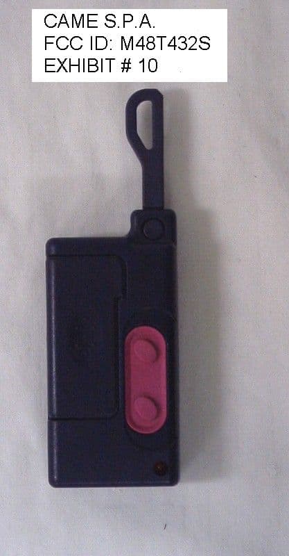 Remote Control Transmitter - FCC ID M48T432S - Came Cancelli Automatici spa