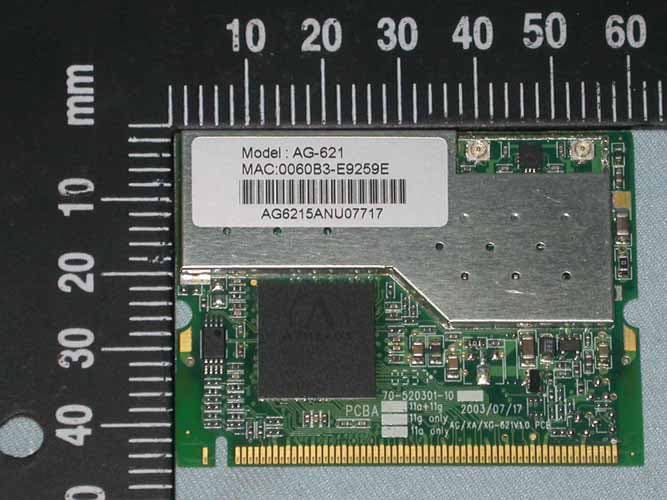 802.11 a/b/g Mini PCI Card - FCC ID M4Y-0AG621 - Z Com Inc (2)