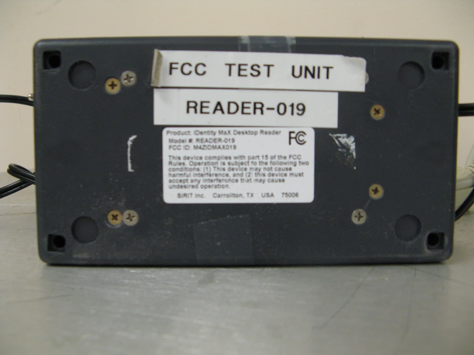 Identity Max Desktop Reader - FCC ID M4ZIDMAX019 - 3M Traffic Safety Systems (2)