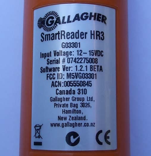 Smart Reader HR3 - FCC ID M5VG03301 - Gallagher Group Ltd