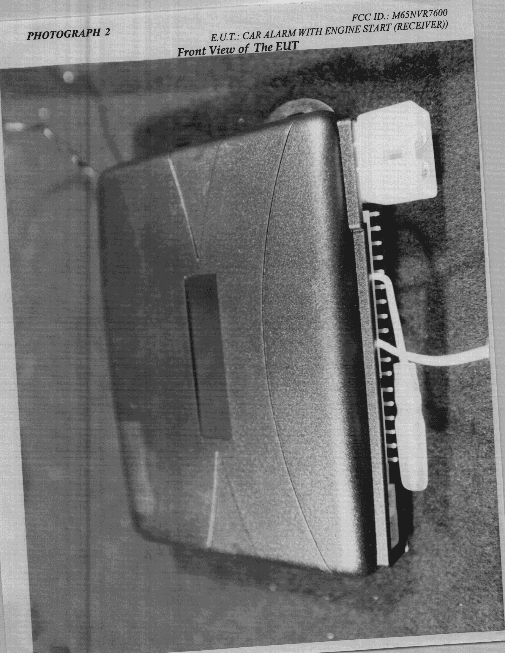 Automotive Security System - FCC ID M65NVR7600 - Super Nova Co Ltd