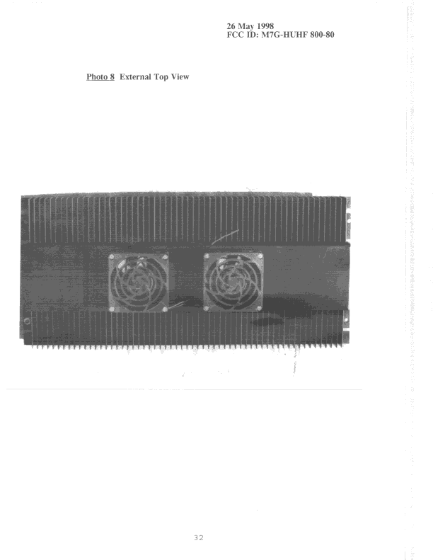 AMP - Amplifier - FCC ID M7G-HUHF800-80 - EMR Corporation