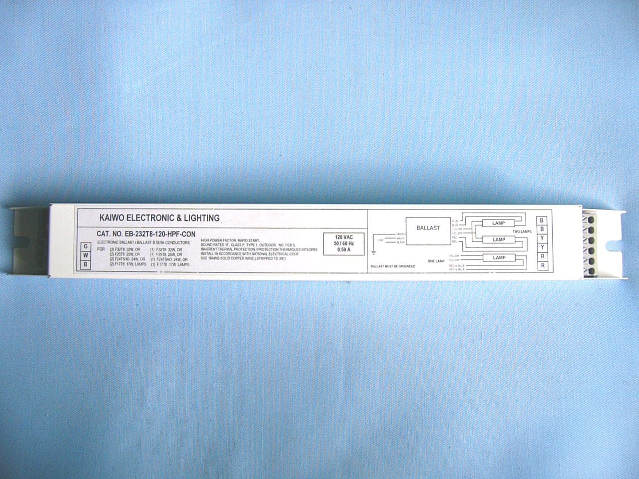 Electronic Ballast - FCC ID M8KEBHPFCON - Kai Wo Trading Co
