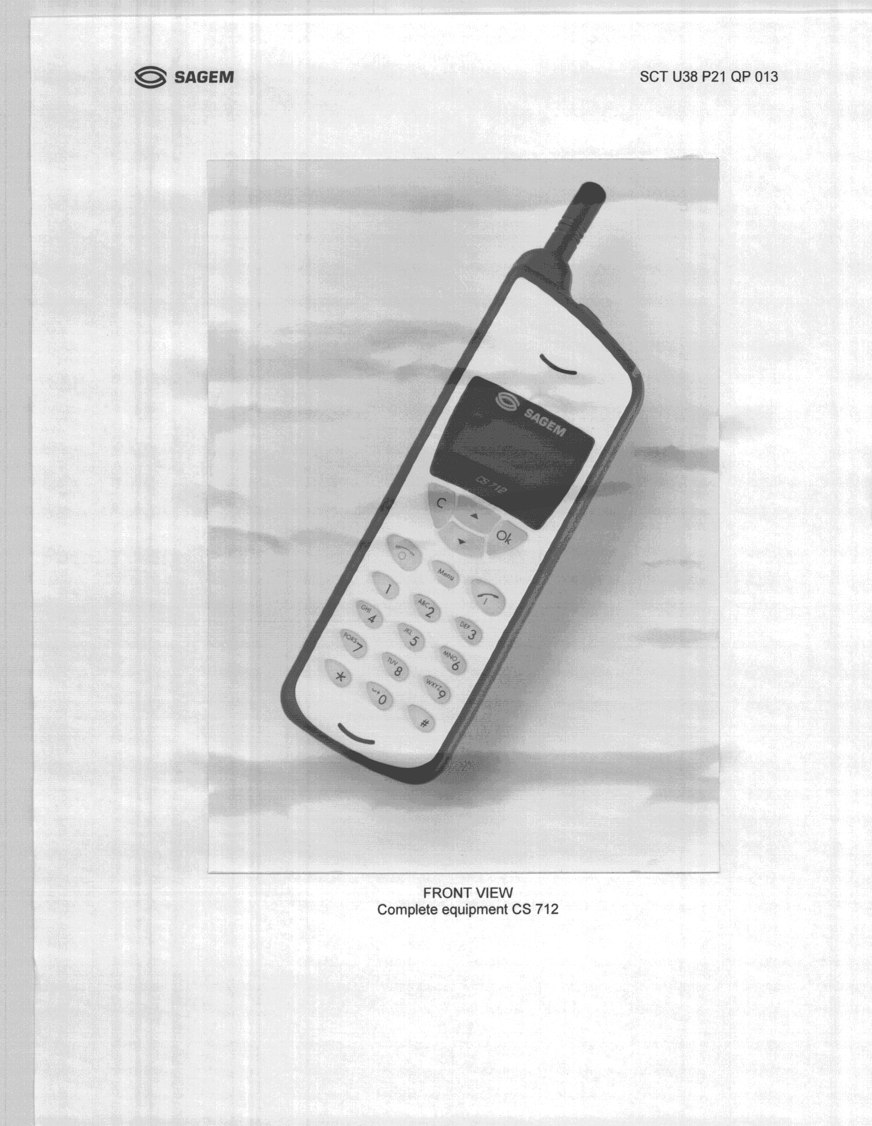 PCE - PCS Licensed Transmitter held to ear - FCC ID M9H95380002 - Sagem Wireless