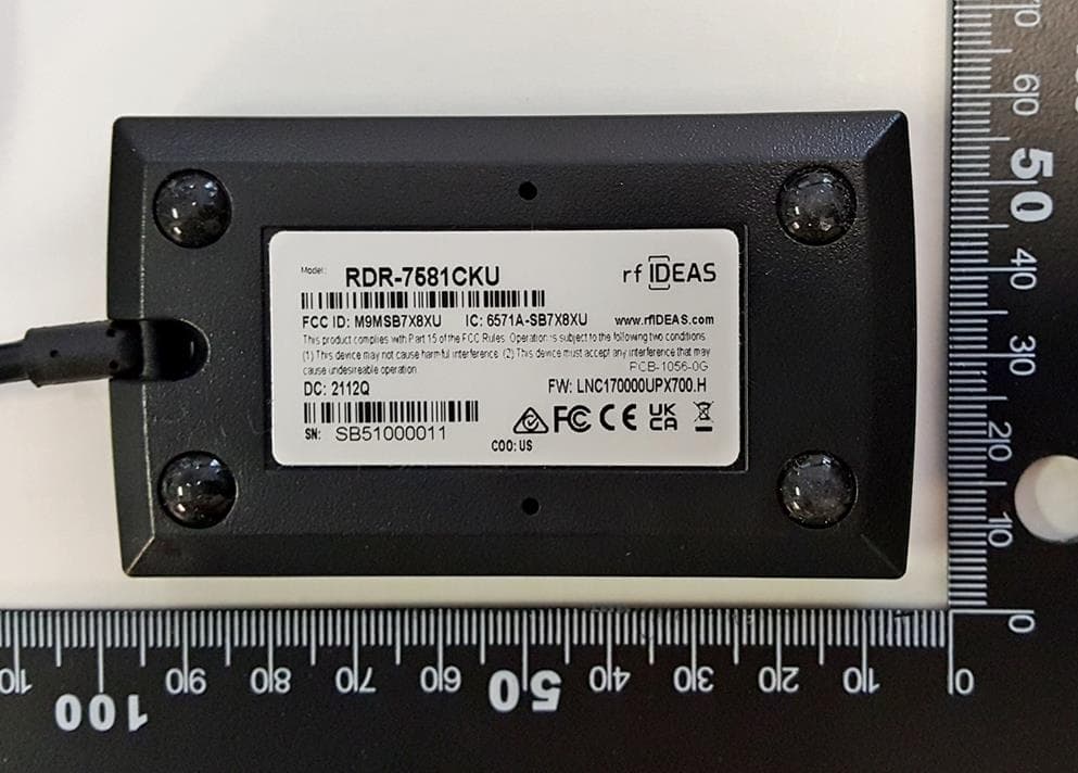 RFID Reader - FCC ID M9MSB7X8XU - RF Ideas Inc