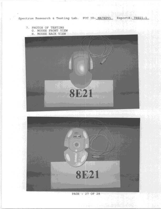JBP - Part 15 Class B Computing Device Peripheral - FCC ID MA7EPV1 - Allspirit Co Ltd