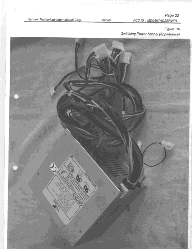 300 MHz Pentium II Computer - FCC ID MDOMITACSERVER - Synnex Technology International Corp