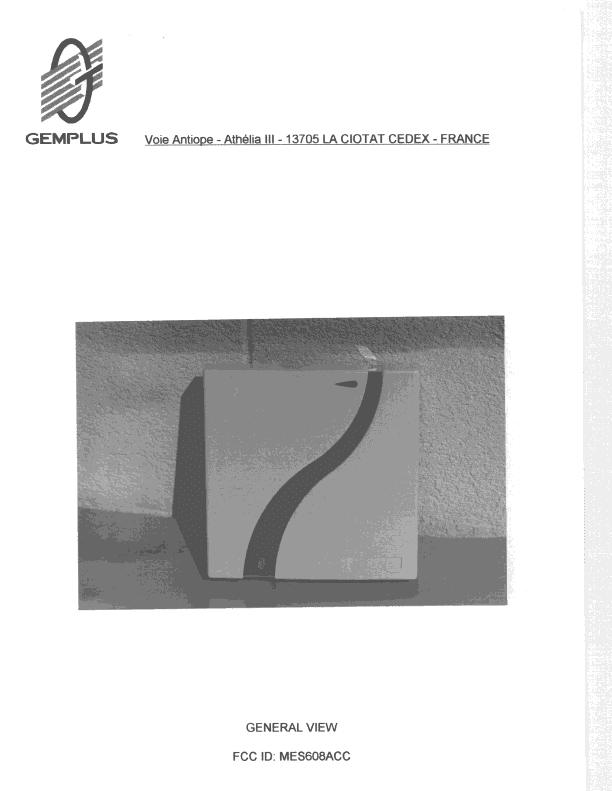 DXX - Part 15 Low Power Communication Device Transmitter - FCC ID MES608ACC - Thales DIS France SAS (1)