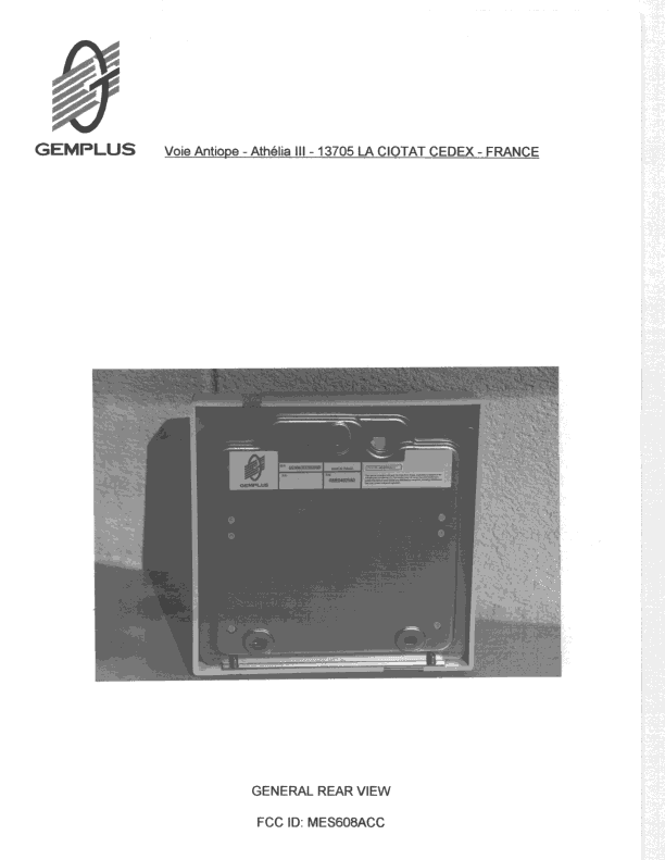 DXX - Part 15 Low Power Communication Device Transmitter - FCC ID MES608ACC - Thales DIS France SAS (2)