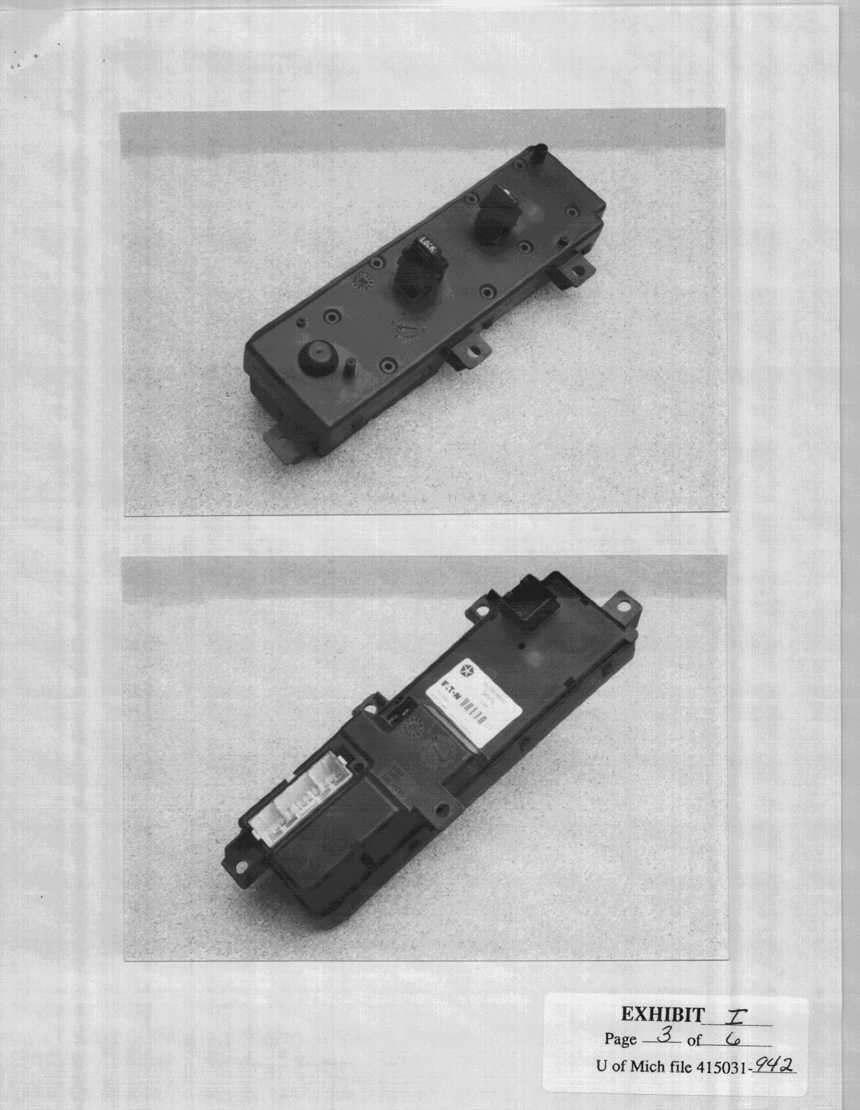 Auto Security System Receiver - FCC ID MFJ99WJ315-1 - Eaton Corporation