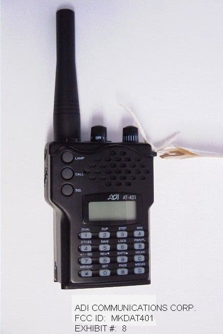 Scanning Receiver - FCC ID MKDAT401 - ADI Communications Corporation