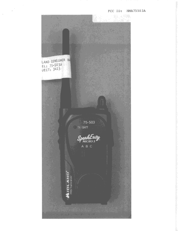 FRF - Part 95 Family Radio Face Held Transmitter - FCC ID MMA75503A - Midland Radio Corporation (3)