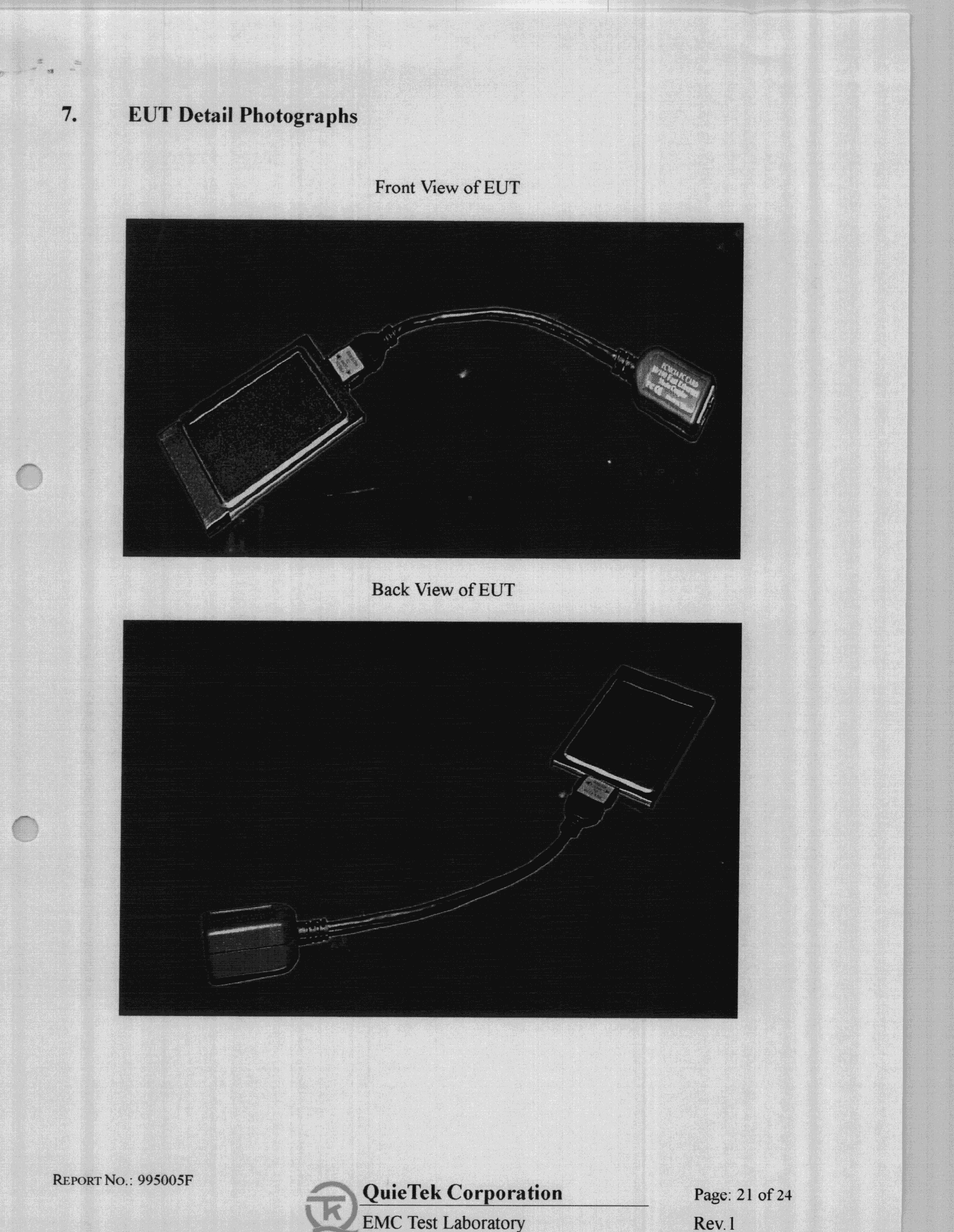 JBP - Part 15 Class B Computing Device Peripheral - FCC ID MQ4FE1500A - Abocom Systems Inc