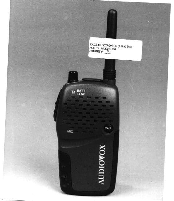 Family Radio Transceiver - FCC ID MUDFR-100 - KACE Electronics Asia Inc