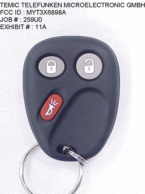 Security Device Transmitter - FCC ID MYT3X6898A - Conti Temic Microelectronic GmbH