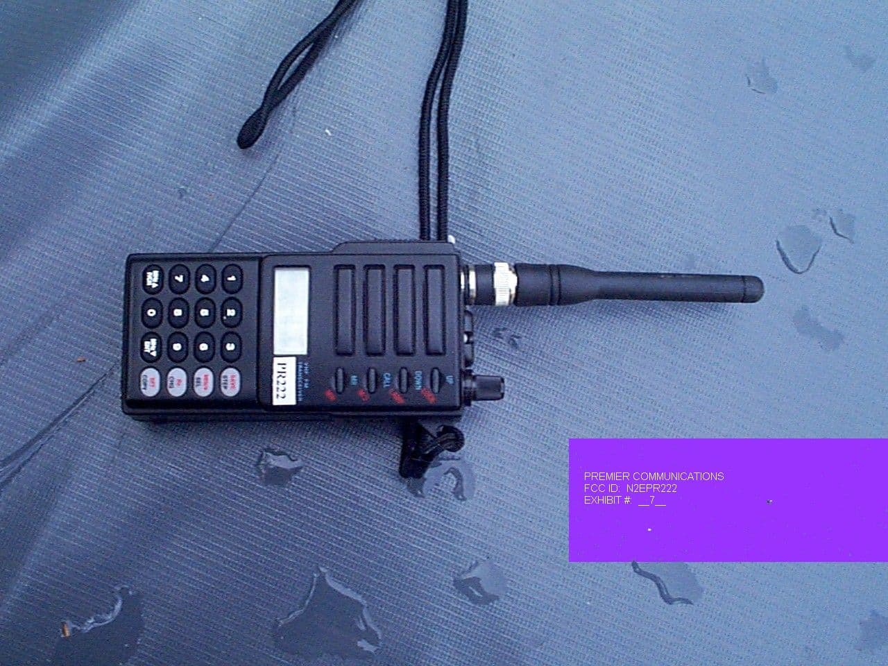 6m FM Handheld Transceiver - FCC ID N2EPR222 - Premier Communications Corp.