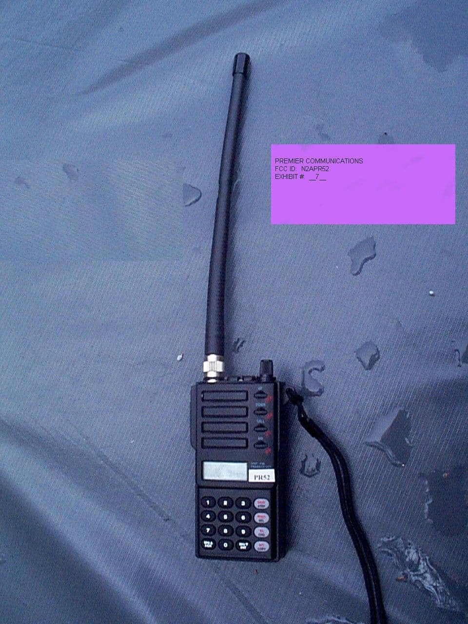 Handheld Amateur Transceiver - FCC ID N2EPR52 - Premier Communications Corp.