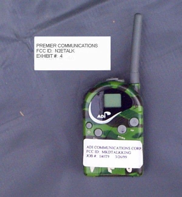 FAMILY RADIO TRANSCEIVER - FCC ID N2ETALK - Premier Communications Corp.