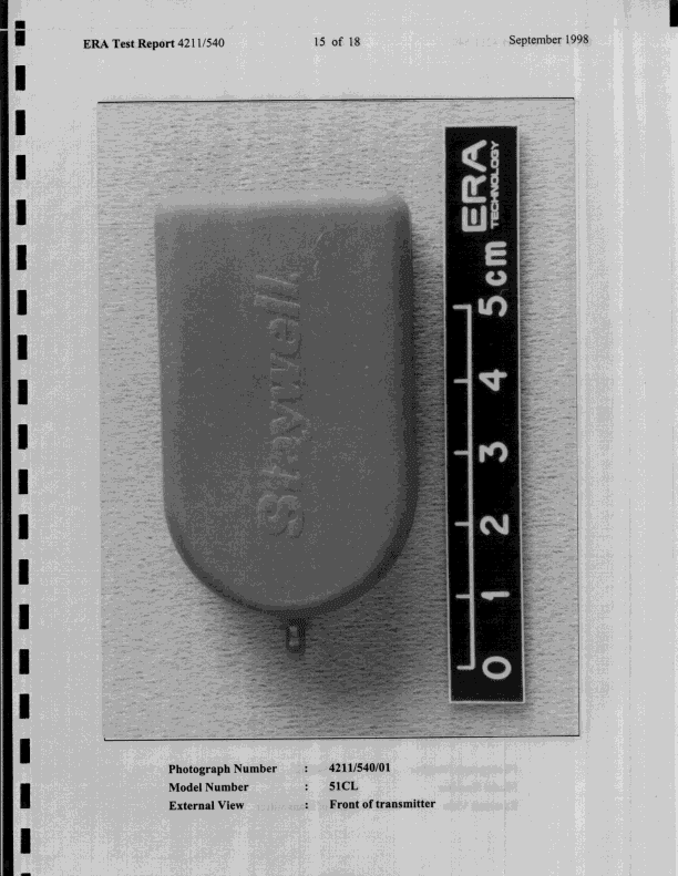 DSR - Part 15 Remote Control/Security Device Transceiver - FCC ID N2YN051 - Reilor Inc. (2)