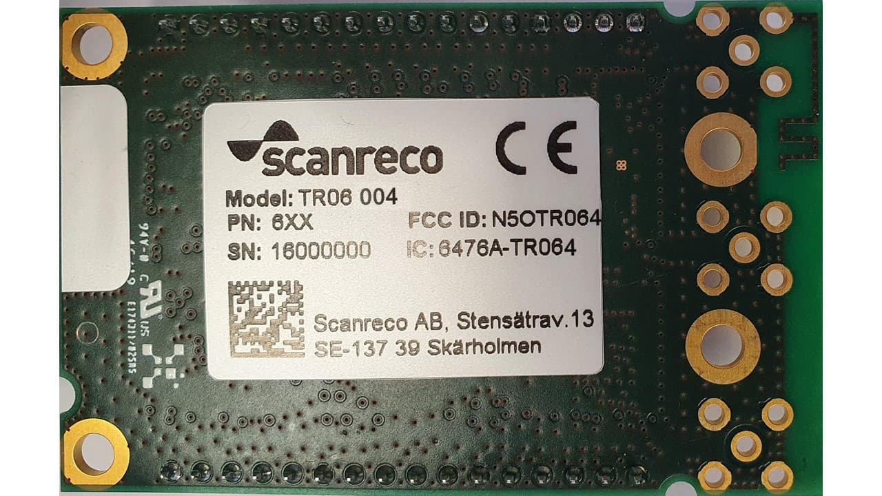 TR06 Transceiver Module - FCC ID N5OTR064 - Scanreco AB
