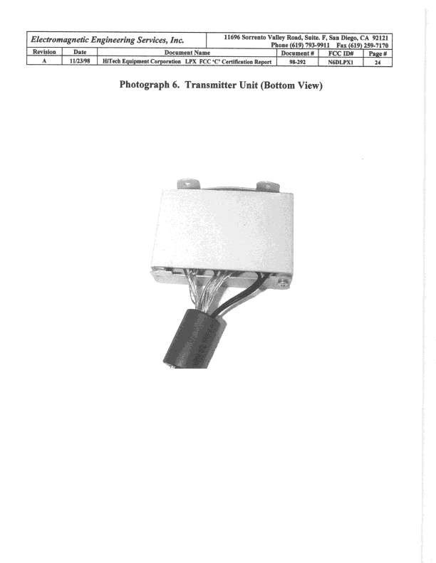Utility Consumption Transmitter - FCC ID N6DLPX1 - HiTech Equipment Corporation (3)