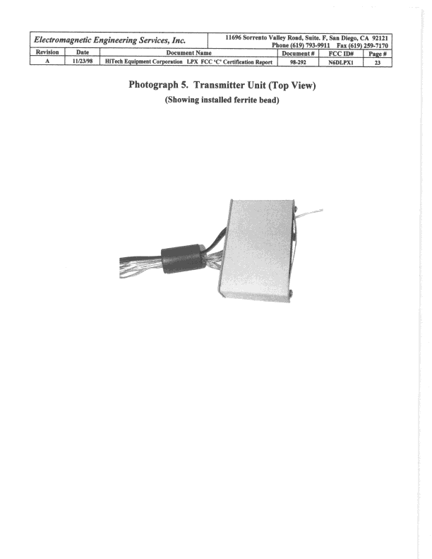 Utility Consumption Transmitter - FCC ID N6DLPX1 - HiTech Equipment Corporation (4)