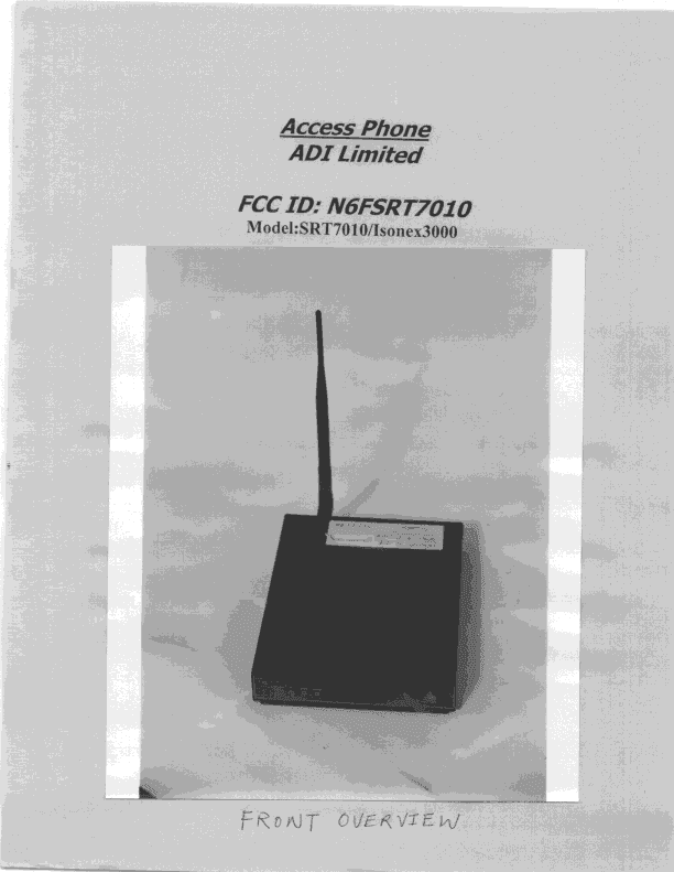 TNB - Licensed Non-Broadcast Station Transmitter - FCC ID N6FSRT7010 - ADI Limited, Systems Group (4)