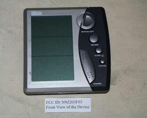 USA RF Thermo Calendar Clock - FCC ID N9Z203F03 - Ewig Industries Macao Commercial Offshore Limited