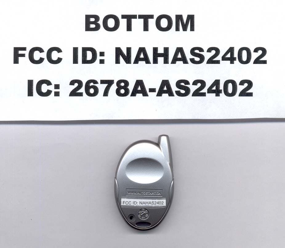4 BUTTON OOK REMOTE - FCC ID NAHAS2402 - Autostart