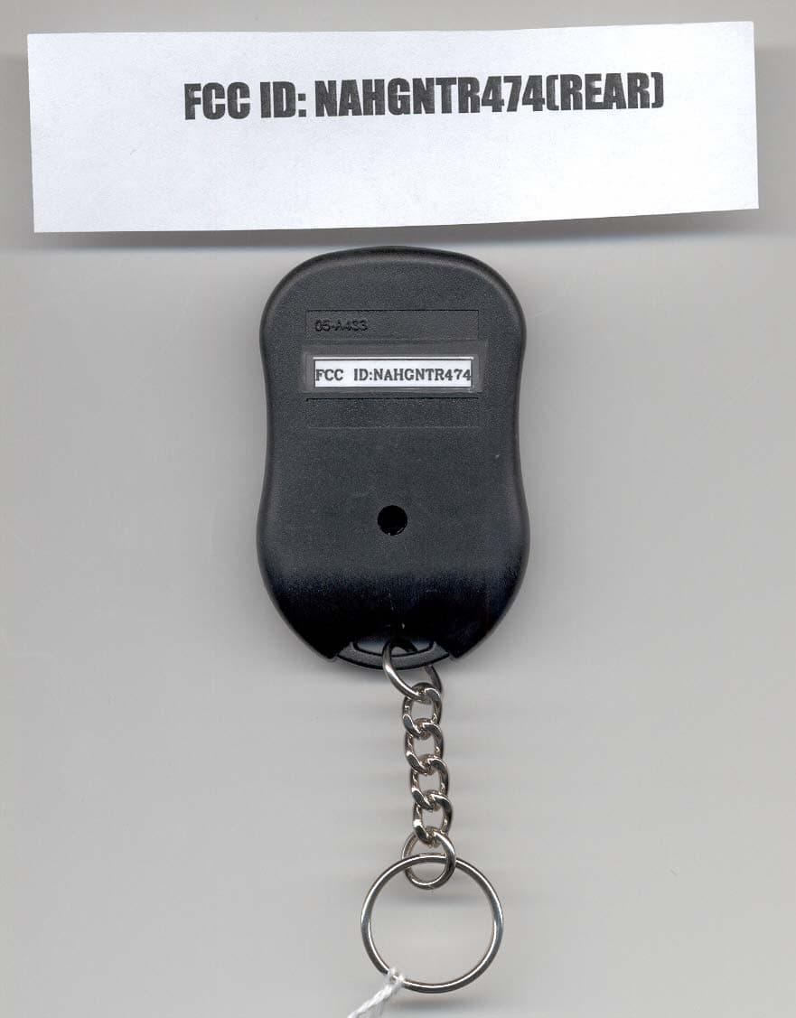 DECURITY TRANSMITTER - FCC ID NAHGNTR474 - Autostart