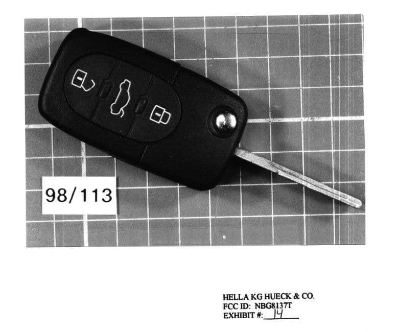 Auto Security Key TX - FCC ID NBG8137T - HELLA GmbH & Co. KGaA