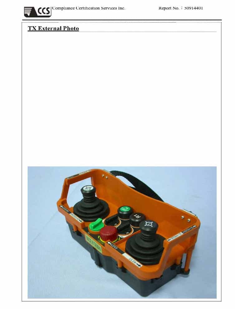 Industrial Radio Remote Controller - FCC ID NCT059L40 - Gain Electronic Co Ltd